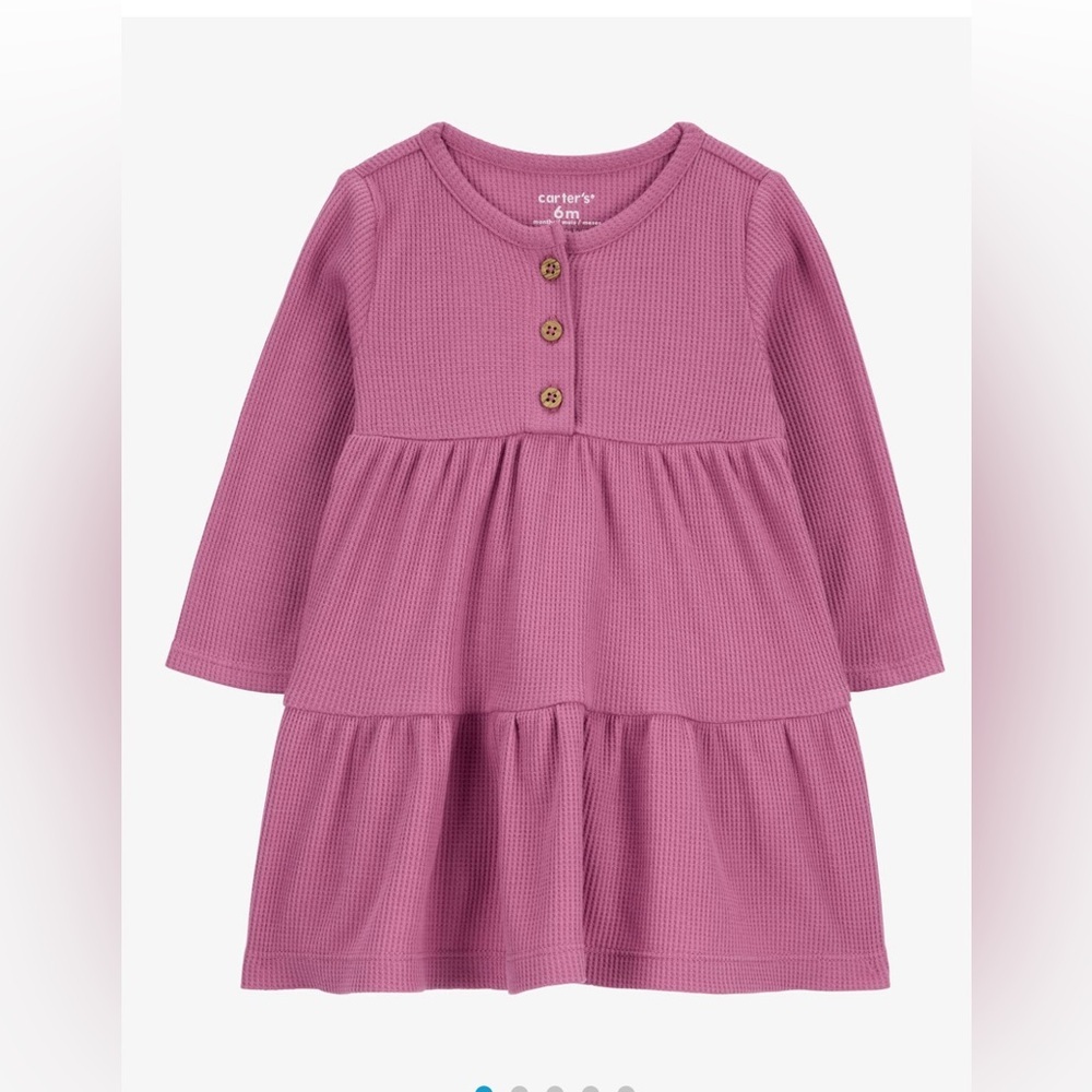Carter’s Baby Girl Tiered Thermal Dress 9M Cozy Fall Winter Langonlook